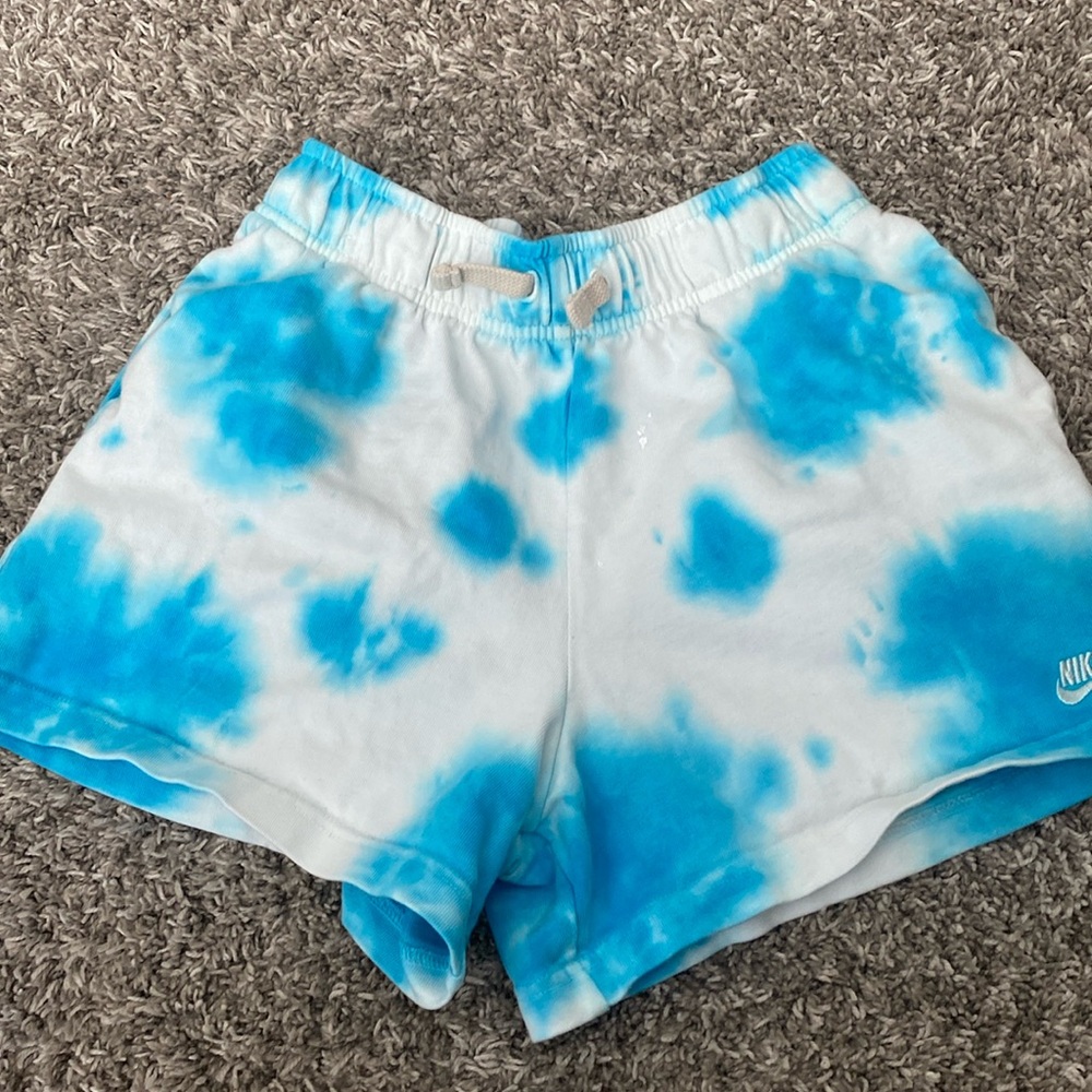Blue tie-dyed Nike shorts